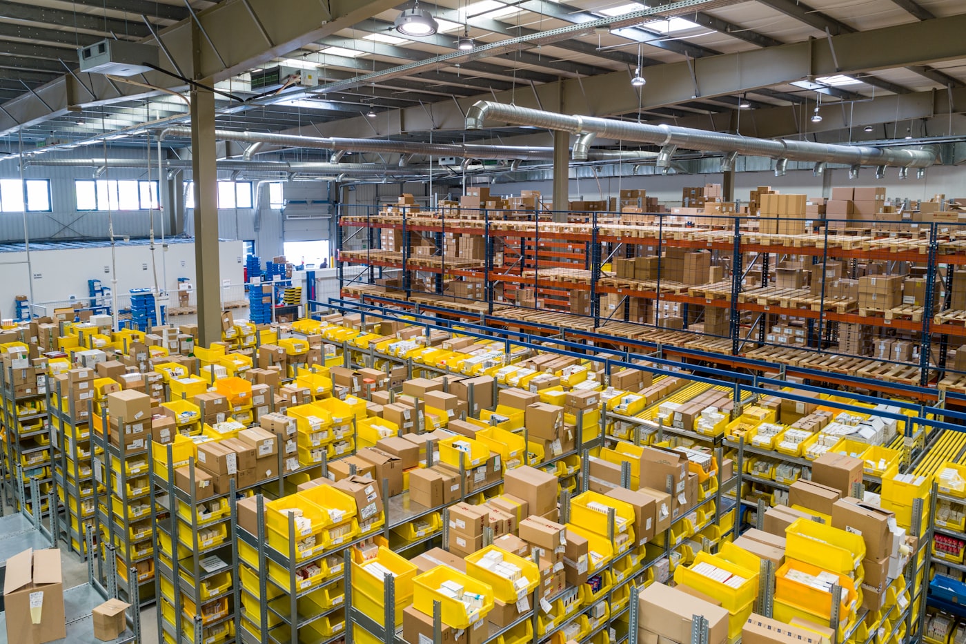 Organised warehouse aisles used for nationwide product distribution